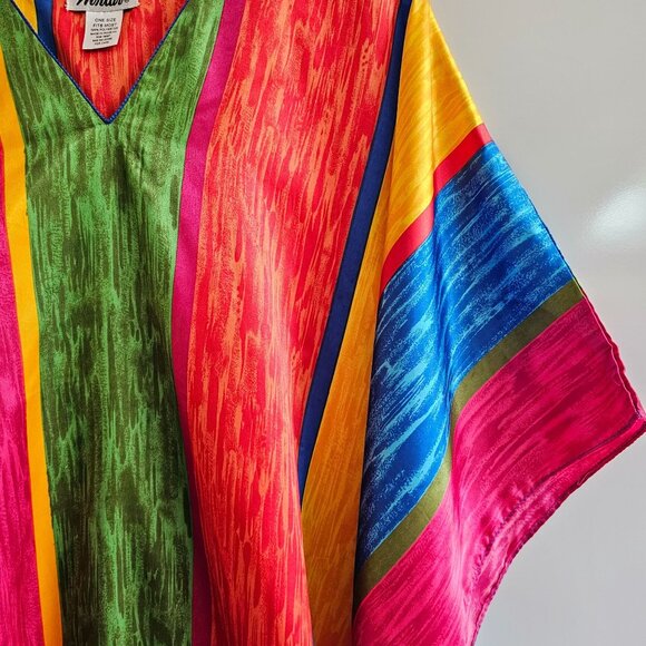 Vintage Winlar Rainbow Caftan Mrs Roper, One Size, Long, Bright and Colorful - Picture 4 of 11